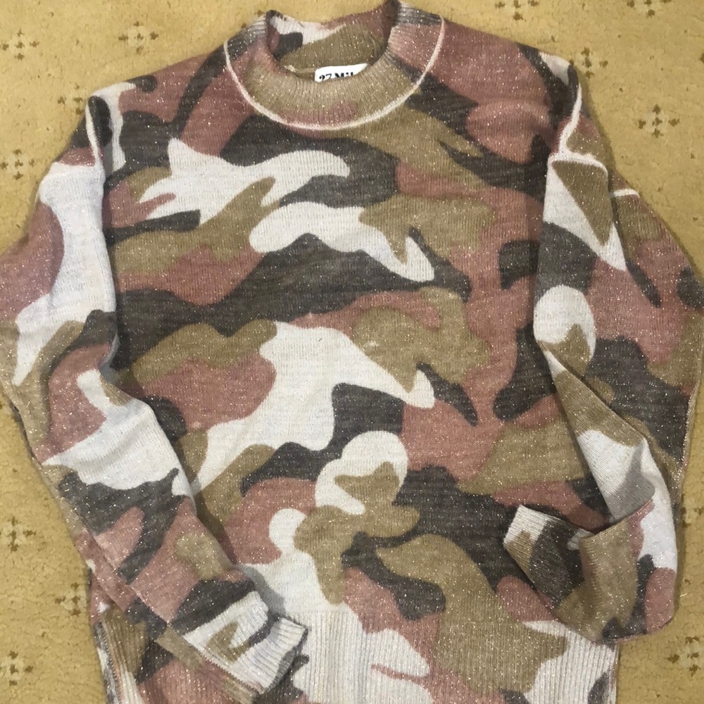 27 miles Malibu  metallic sweater/ camouflage